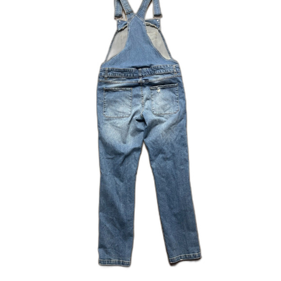 Denim Overalls Women Size 31 Blue Denim Distressed Y2K Stretch RSQ - Picture 2 of 7